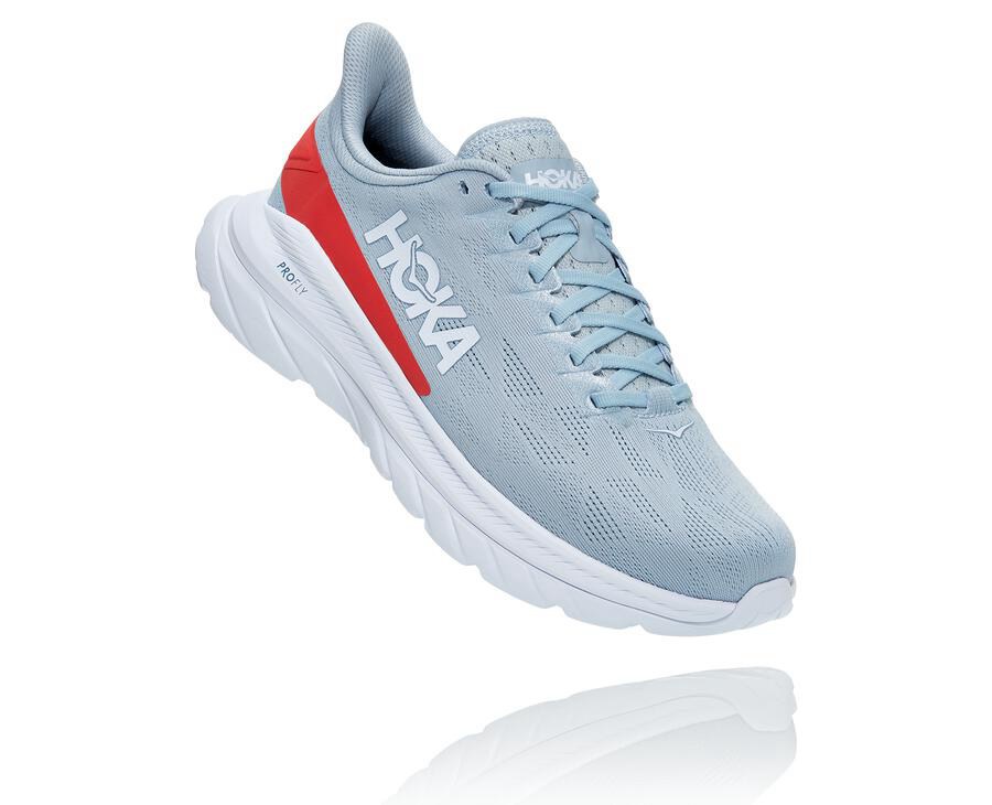 Hoka One One Mach 4 Löparskor Herr - Blå/Vita - WKZOA-6423